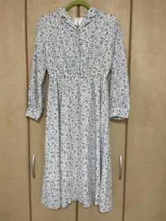 【美品】ワンピース 花柄ワンピース ロングワンピース 水色 裏地付き