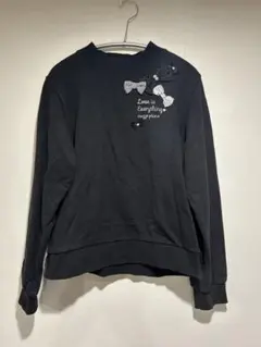 メゾピアノジュニア ブラック トレーナー スウェット L 160