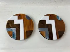 アクセサリーパーツ ハンドメイド素材 no.25 2個 幾何学模様 アクリル