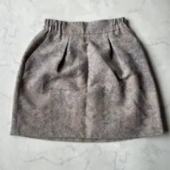 Anatelier フレアミニスカート ウール混 ベージュ サイズ36 刺繍風のサムネイル