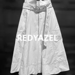 REDYAZELホワイト フレアスカート リングベルト付き