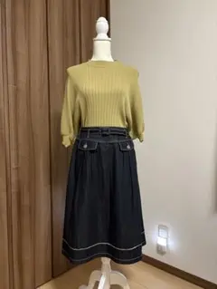 ヒロコビス HIROKOBIS ダークデニムスカート ベルト付セール中値下げ不可のサムネイル