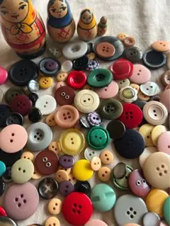 ハンドメイド副資材　カラフルレトロボタンまとめ売り①