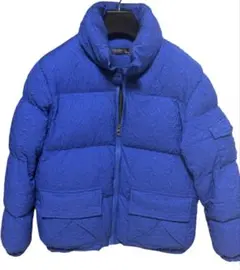 美品メンズ中綿ダウンジャケットブルー青アウター