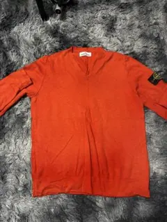 「早い者勝ち‼️」STONE ISLAND Vネック ニット オレンジのサムネイル