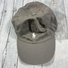 Polo Ralph Laurenベースボールキャップ カーキロゴ刺繍コットン