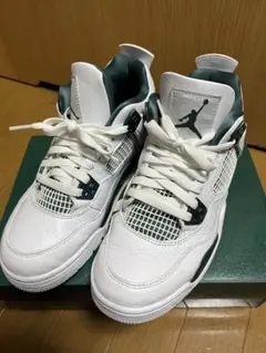 ナイキ エア ジョーダン 4 レトロ GS 24cm ホワイト/グリーン