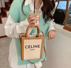 CELINE ミニ トートバッグ キャンバス