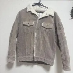 ブラウン コーデュロイ ボアジャケット Fサイズ