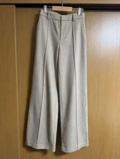 UNIQLO ブラッシュドジャージーワイドパンツ　丈長め　S ベージュ