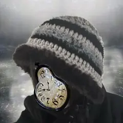 ボンネット ハンドメイド グレー グランジ y2k かぎ針編み ニット帽