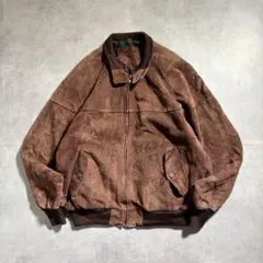 古着 80s スエード レザー ジャケット スイングトップ チェック 短丈