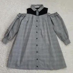 メゾピアノジュニア ワンピース チュニック チェック柄 140 S レース