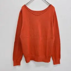 クリアインプレッション Vネック ニット オレンジ 橙 M
