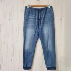 GU【M】ジーユー デニムスウェットイージーパンツ ジョガーパンツ ブルー