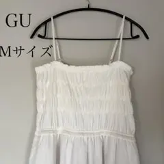 【新品・未使用】GU フハクコンビネーション ワンピースホワイト Mサイズ