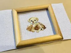 クロスステッチ完成品　子犬Ｇ