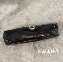 【新品】メゾンドフルールパールビジュー合皮リボンペンケースブラック