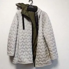 リバーシブル キルティングジャケット グレー/カーキ