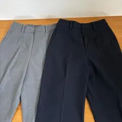 UNIQLO スマートアンクルパンツ XS 2本 ネイビー　グレー 新品