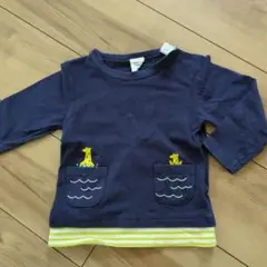 【SIMPLE FREE】 長袖Tシャツ 90cm ネイビー キリン