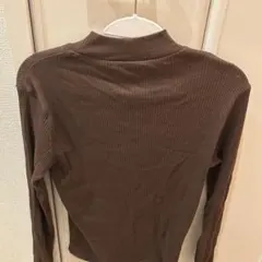 UNIQLO リブ編み長袖トップス M ブラウン