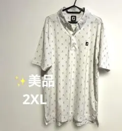フットジョイ　ゴルフウェア　メンズポロシャツ　FOOTJOY 美品　2XLサイズのサムネイル