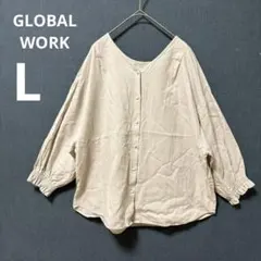 グローバルワーク L フレンチリネンブレンド Vネック 前後2WAY ブラウスのサムネイル