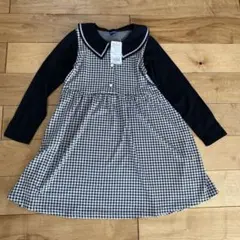 ギンガムチェック 長袖ワンピース 130