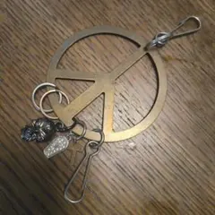 ピースマーク キーホルダー スカル クロス チャーム