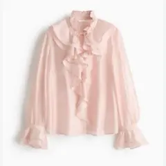 H&M フリルブラウス ピンク Mサイズ