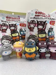 ゴジラサンリオコラボミニソフビ　ポムポムプリン含む5種