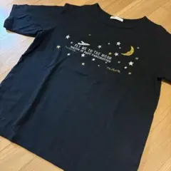 rougha natural charm 半袖Tシャツ 黒 星と月デザイン