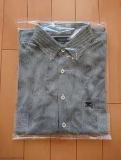 BURBERRY London 黒ストライプ 半袖シャツ M