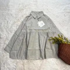 ストライプシャツ 長め