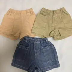 ユニクロ ベビーショートパンツ3色セット