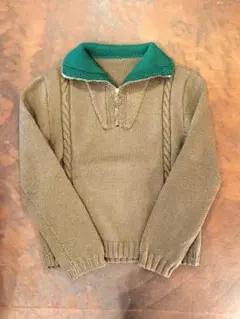推定 80s EURO handmade knit ハーフジップニット