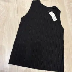 ユニクロ◼️ブラック リブタンクトップ XL
