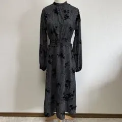 ミコアメリ MICOAMERI トップス ワンピース ドット 花柄 黒 (F)