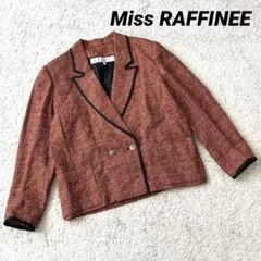 【ミスラフィーネ】テーラードジャケット オレンジ系レトロ古着 M デザインボタン