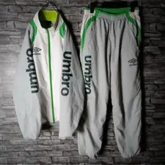 UMBROナイロンジャケットセットアップ バイカラー ビッグロゴ サッカー