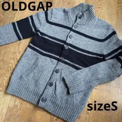 OLDGAP グレー×黒ストライプカーディガンS