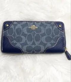 COACH 長財布 シグネチャー デニム ラウンドファスナーのサムネイル