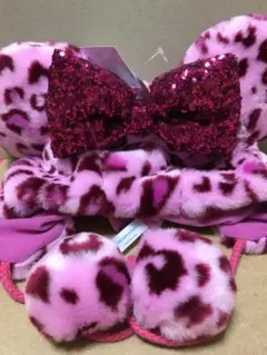 ディズニー　ファンキャップ　レオパード　ヒョウ柄　豹柄　ピンク　ミニー　アニマル