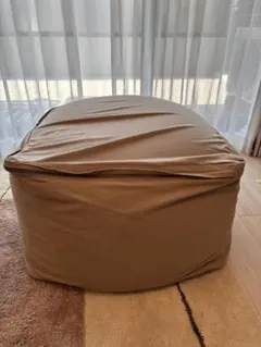 無印良品　ひとをだめにするソファ　大　ベージュの布製角型ビーズクッション