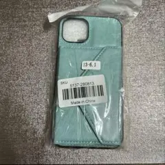 iPhone13用ケース ライトブルー ストラップ付き