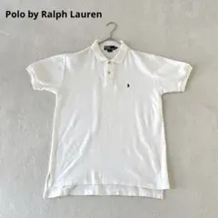 90s ポロバイラルフローレン ポロシャツ ポニーロゴ刺繍 白ホワイト サイズM