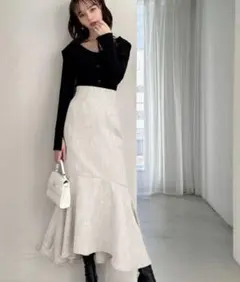 GRL ♡ ツイードマーメイドスカート S ハイウエストgc158