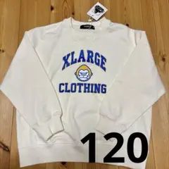 XLARGE　トレーナー　120　オフホワイト　プリントロゴ タグ付き