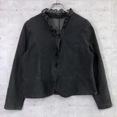 Y2K ロマンティックグランジ 古着 フリル付 ストレッチ デニムジャケット